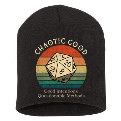 Chaotic Good Good Intentions Questionable Methods Vintage Short Acrylic Beanie