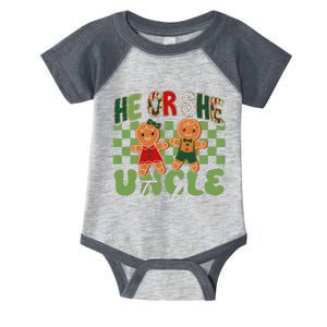 Christmas Gingerbread Gender Reveal He Or She Uncle To Be Infant Baby Jersey Bodysuit