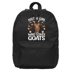 Cool Goat Girl Goat Whisperer Farm Animal Farmer 16 in Basic Backpack