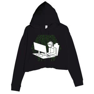 Computer Gamer Gift Wasd Keyboard Pc Gaming Gift Crop Fleece Hoodie