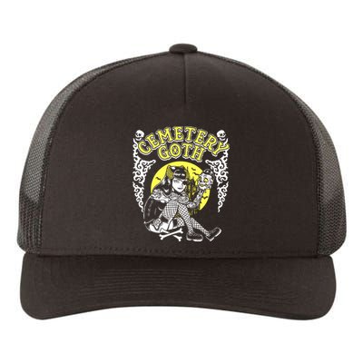 Cemetary Goth Girl Horror Yupoong Adult 5-Panel Trucker Hat