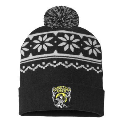 Cemetary Goth Girl Horror USA-Made Snowflake Beanie