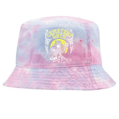 Cemetary Goth Girl Horror Tie-Dyed Bucket Hat