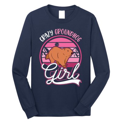 Crazy Groundhog Girl Marmot Girl Woodchuck Long Sleeve Shirt