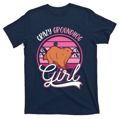 Crazy Groundhog Girl Marmot Girl Woodchuck T-Shirt