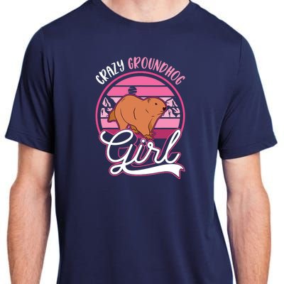 Crazy Groundhog Girl Marmot Girl Woodchuck Adult ChromaSoft Performance T-Shirt