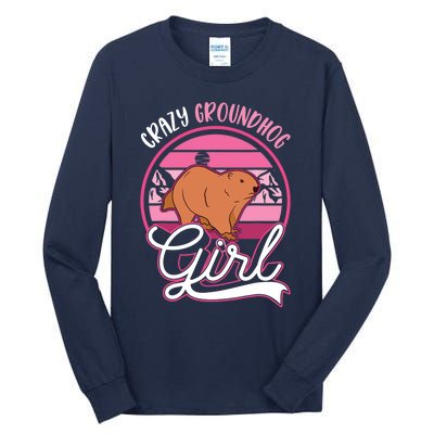 Crazy Groundhog Girl Marmot Girl Woodchuck Tall Long Sleeve T-Shirt