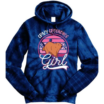 Crazy Groundhog Girl Marmot Girl Woodchuck Tie Dye Hoodie