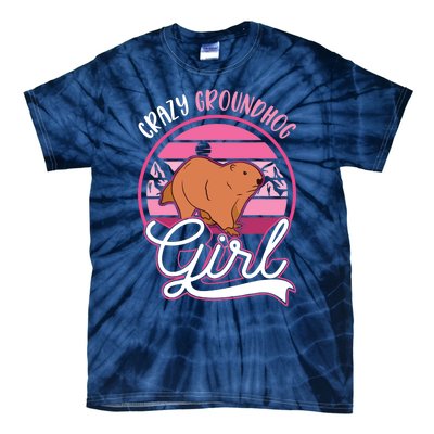 Crazy Groundhog Girl Marmot Girl Woodchuck Tie-Dye T-Shirt