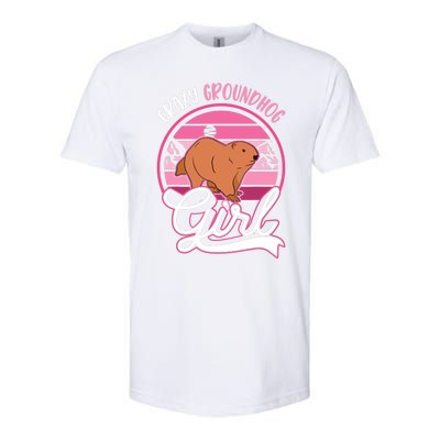 Crazy Groundhog Girl Marmot Girl Woodchuck Softstyle CVC T-Shirt