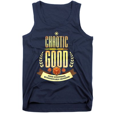 Chaotic Good Good Intentions Questionable Methods Tank Top