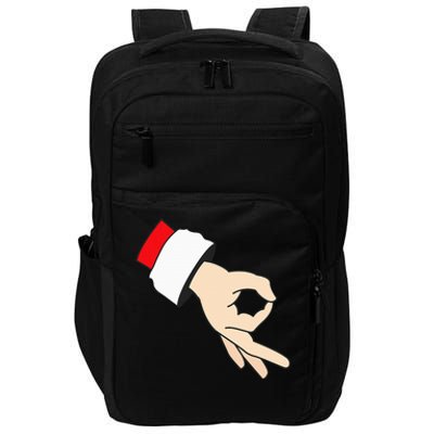 Circle Game Gotcha Inappropriate Christmas Santa Ok Hand Impact Tech Backpack