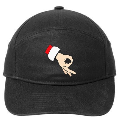Circle Game Gotcha Inappropriate Christmas Santa Ok Hand 7-Panel Snapback Hat