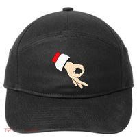 Circle Game Gotcha Inappropriate Christmas Santa Ok Hand 7-Panel Snapback Hat
