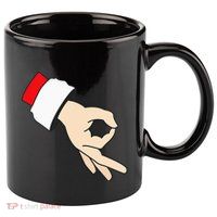 Circle Game Gotcha Inappropriate Christmas Santa Ok Hand 11oz C Handle Ceramic Mug