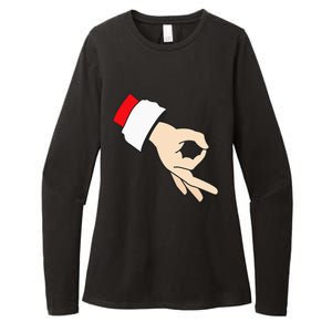 Circle Game Gotcha Inappropriate Christmas Santa Ok Hand Womens CVC Long Sleeve Shirt