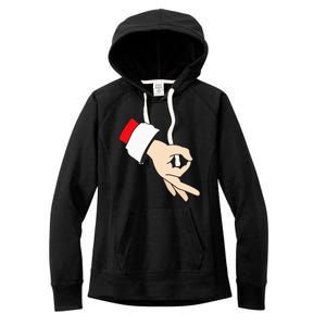 Circle Game Gotcha Inappropriate Christmas Santa Ok Hand Women's Fleece Hoodie