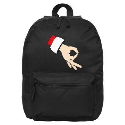 Circle Game Gotcha Inappropriate Christmas Santa Ok Hand 16 in Basic Backpack