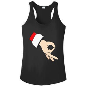 Circle Game Gotcha Inappropriate Christmas Santa Ok Hand Ladies PosiCharge Competitor Racerback Tank