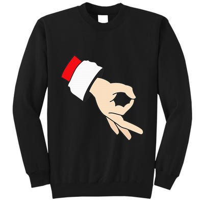 Circle Game Gotcha Inappropriate Christmas Santa Ok Hand Tall Sweatshirt