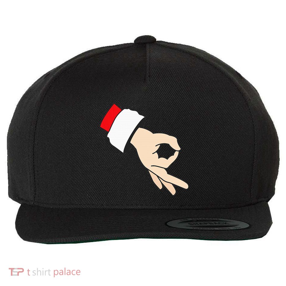 Circle Game Gotcha Inappropriate Christmas Santa Ok Hand Wool Snapback Cap