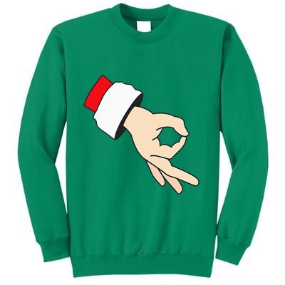 Circle Game Gotcha Inappropriate Christmas Santa Ok Hand Sweatshirt
