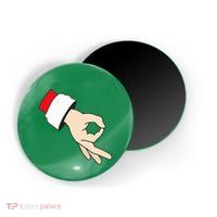Circle Game Gotcha Inappropriate Christmas Santa Ok Hand Magnet
