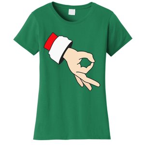 Circle Game Gotcha Inappropriate Christmas Santa Ok Hand Women's T-Shirt