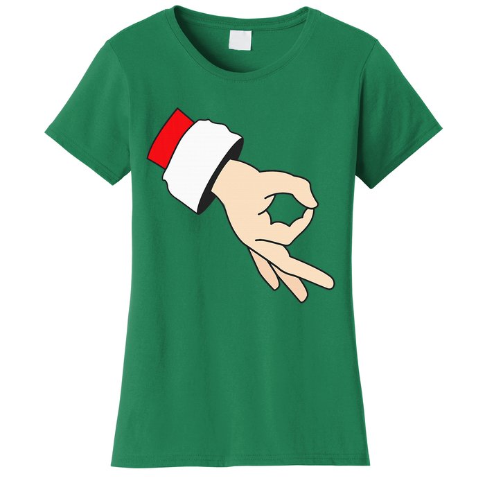 Circle Game Gotcha Inappropriate Christmas Santa Ok Hand Women's T-Shirt