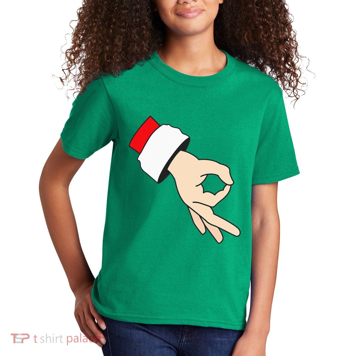 Circle Game Gotcha Inappropriate Christmas Santa Ok Hand Kids T-Shirt
