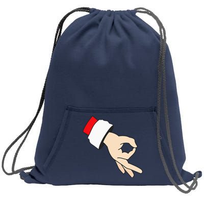 Circle Game Gotcha Inappropriate Christmas Santa Ok Hand Sweatshirt Cinch Pack Bag