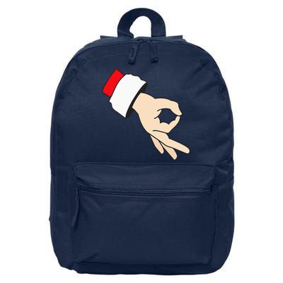 Circle Game Gotcha Inappropriate Christmas Santa Ok Hand 16 in Basic Backpack