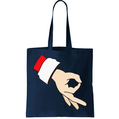 Circle Game Gotcha Inappropriate Christmas Santa Ok Hand Tote Bag