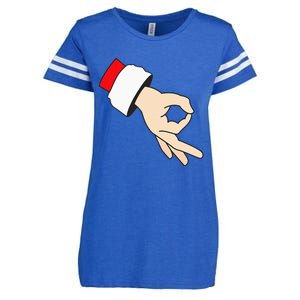 Circle Game Gotcha Inappropriate Christmas Santa Ok Hand Enza Ladies Jersey Football T-Shirt