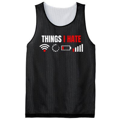 Computer Geek Gift Things I Hate Hilarious Gamer Present Mesh Reversible Basketball Jersey Tank