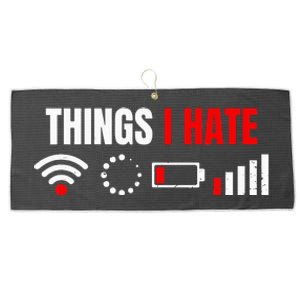 Computer Geek Gift Things I Hate Hilarious Gamer Present Large Microfiber Waffle Golf Towel