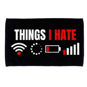 Computer Geek Gift Things I Hate Hilarious Gamer Present Microfiber Hand Towel