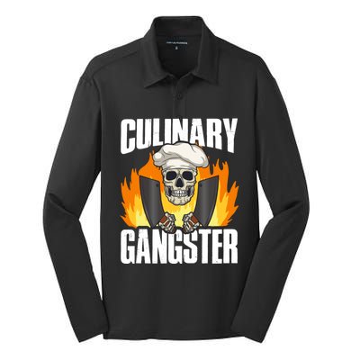 Culinary Gangster Great Gift Silk Touch Performance Long Sleeve Polo