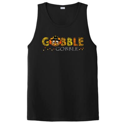 Cute Gobble Gobble Turkey Pilgrim Little Thanksgiving PosiCharge Competitor Tank