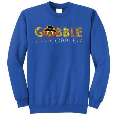 Cute Gobble Gobble Turkey Pilgrim Little Thanksgiving Sweatshirt