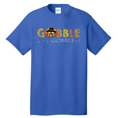 Cute Gobble Gobble Turkey Pilgrim Little Thanksgiving Tall T-Shirt