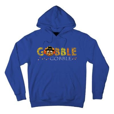 Cute Gobble Gobble Turkey Pilgrim Little Thanksgiving Tall Hoodie