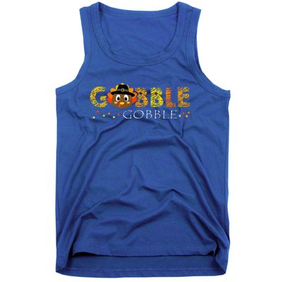 Cute Gobble Gobble Turkey Pilgrim Little Thanksgiving Tank Top