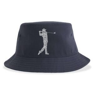 Cute Golfer Golf Club Funny Golfing Gift Sustainable Bucket Hat