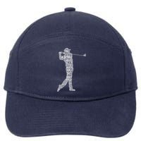 Cute Golfer Golf Club Funny Golfing Gift 7-Panel Snapback Hat