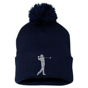 Cute Golfer Golf Club Funny Golfing Gift Pom Pom 12in Knit Beanie