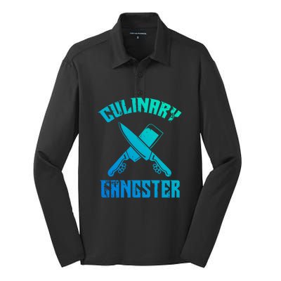 Culinary Gangster Gourmet Kitchen Chef Gift Silk Touch Performance Long Sleeve Polo