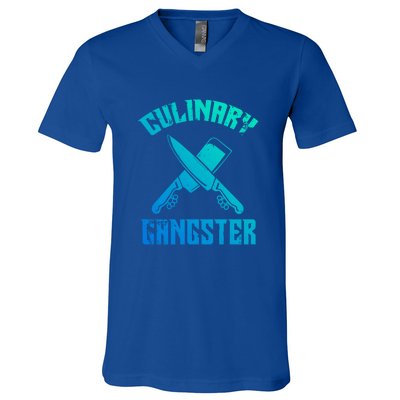 Culinary Gangster Gourmet Kitchen Chef Gift V-Neck T-Shirt