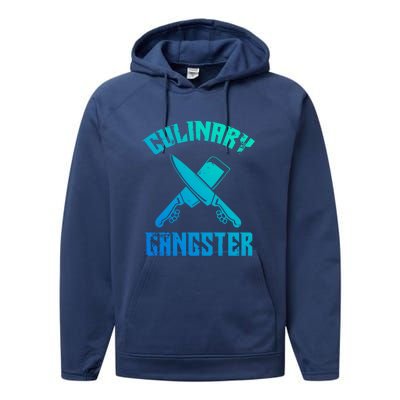 Culinary Gangster Gourmet Kitchen Chef Gift Performance Fleece Hoodie