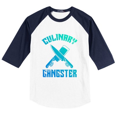 Culinary Gangster Gourmet Kitchen Chef Gift Baseball Sleeve Shirt